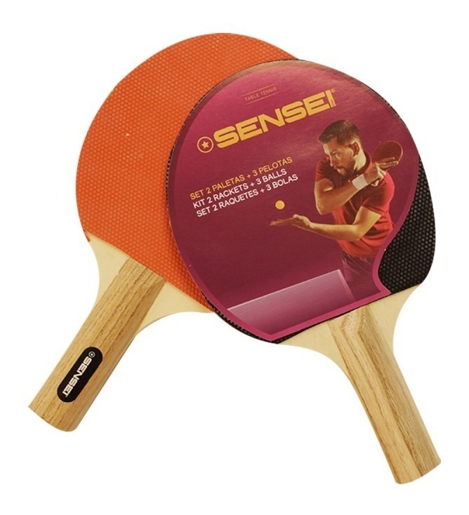 Set Ping Pong Sensei 2 Paletas + 3 Pelotas